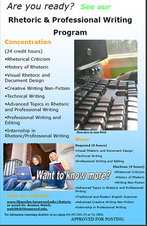 Poster for Rhetoric and Professional Writing Program